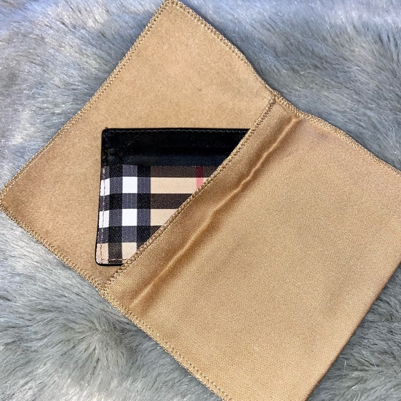 Burberry Vintage Check E-Canvas Leather Card Case - Picture 2 of 4